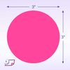 Blank Color Coding Stickers, Writable Surface – 500 Permanent Labels per Roll (Pink Fluorescent, 3" Circle)