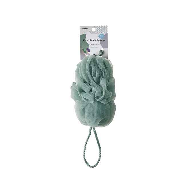 Marna B717G Body Sponge, Foam Net, Skin Friendly, Moss Green