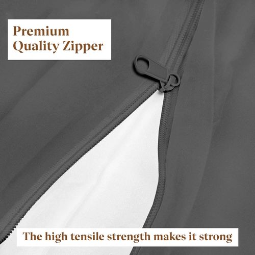 Zipper Fitted Sheet - Queen Size, 16 Inch Extra Deep Pocket, Hotel Quality Brushed Microfiber Bottom Sheet, Soft Wrinkle-Free, Shrinkage and Fade Resistant, 1 Fitted Sheet Only (Dark Grey)