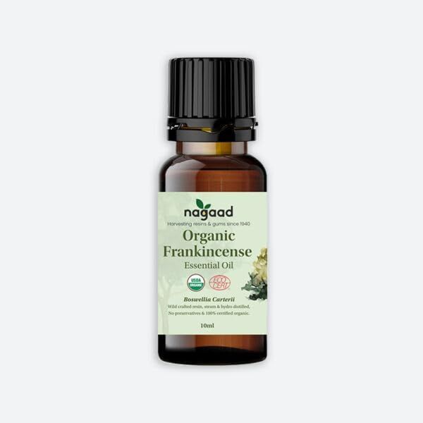 Nagaad Frankincense Boswellia Carterii Essential Oil Luban - USDA Certified, 100% Natural Organic, Pure Therapeutic Grade - Sleep, Health, Food Grade - for Face & Skin - 10ml