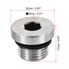 uxcell Stainless Steel Inner Hex Head M16x1.5 Pipe Fitting Plug with Seal Ring for Terminate Pipe Ends 2Pcs
