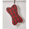 Holiday Lane Stockings Red Plaid Bone-Shaped Pet Stocking