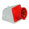 Kopp 171800007 CEE Wall Plug, 5 Pin 16 A 400 V Red