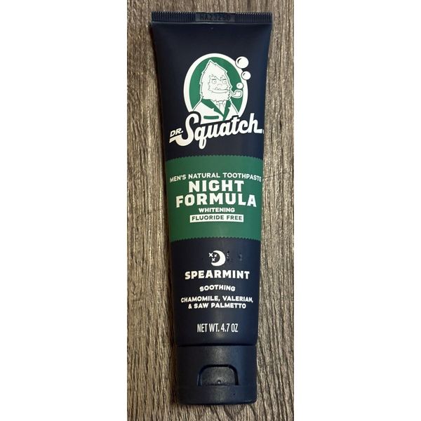 Dr. Squatch Natural Whitening Toothpaste Fluoride Free Night Formula Spearmint