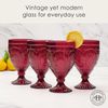 4 Count Red Drinking Cups Vintage Style Glassware Elegant Tableware Set