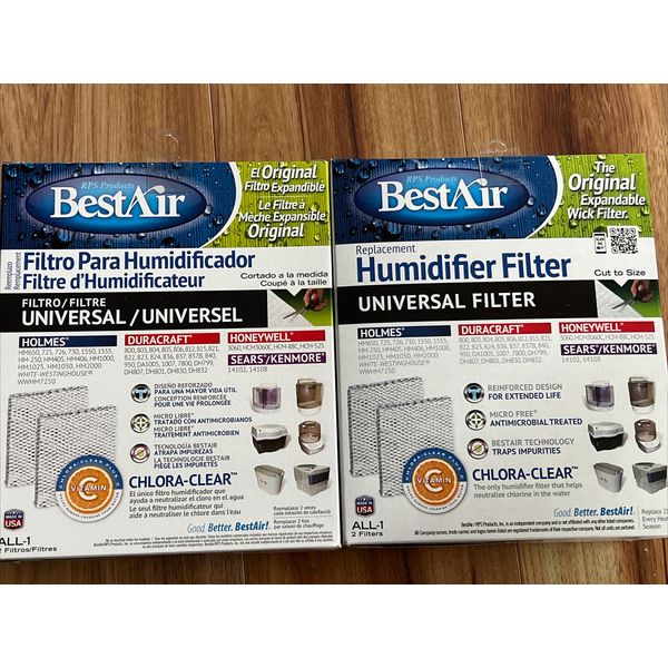 Lot of 2 BestAir ALL-1 Replacement Humidifier Filter Universal Holmes Duracraft