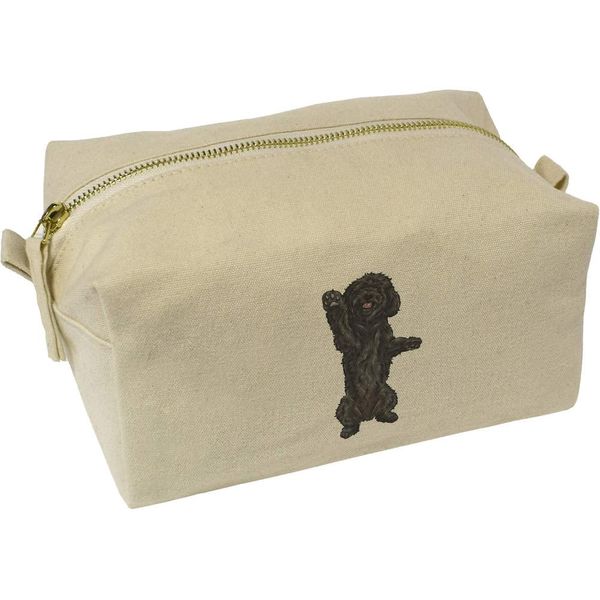 'Black Cockapoo' Canvas Wash Bag/Makeup Case (CS00024413)