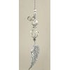 Large Angel Wing and Big Faceted Crystal Ball Light or Ceiling Fan Pull