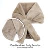 Basic Sense Super Soft Both Side Fluffy Faux Fur Warmer Scarf Wrap,Dark Grey