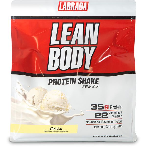 Lean Body All-in-One Vanilla Protein Shake. 35g Protein, Whey Blend, 7g Healthy Fats & Fiber, 22 Vitamins and Minerals, No Artificial Colors, Gluten Free, (4.6lb) Packaging May Vary