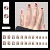 NIUANIUA Short, False Nails, Cute, Round Tips, Fashion, 3D Nails, Popular, Black, 12 Sizes, Pack of 72 Pieces, Black & Star Print