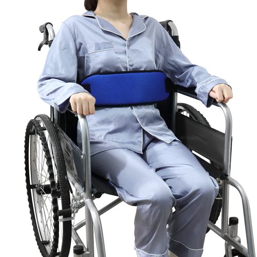 LOSCHEN Non-Slip Seat Belt, Thick Chair, Abdominal Area, Adjustable, Anti-Fall Slip with Buckle, for Elderly, Seniors (Blue)