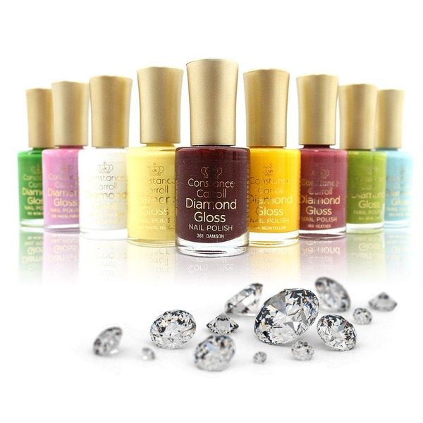 36 x NAIL POLISH SET DIAMOND GLOSS 9+ DIFFERENT COLOURS IN BOX UK