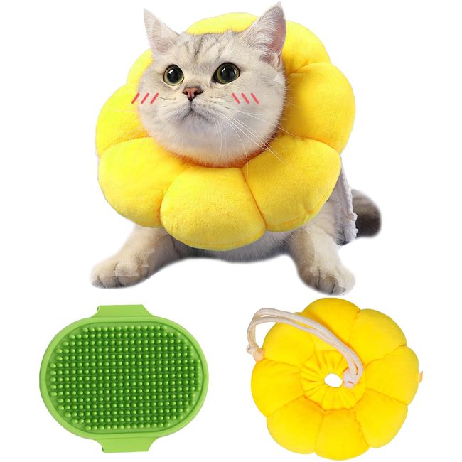 DKDDSSS 2PCS Halskrause Katze, Weich Katze Wiederherstellung Halsband mit Verstellbarem, Anti Biss Safety Schützender Kragen für Hunde Welpen Kätzchen, Nach der Operation Haustier Schutzkragen