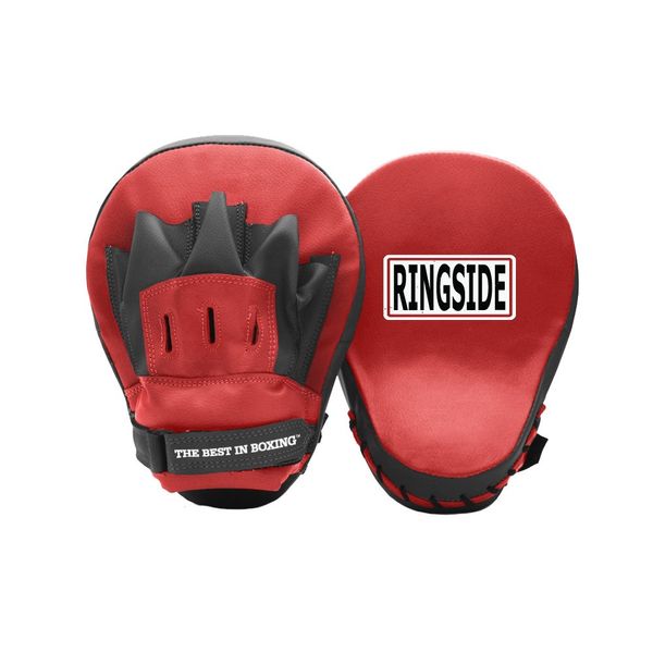 Ringside Curved Boxing MMA Punch Mitts (Pair) Red, 10.5"