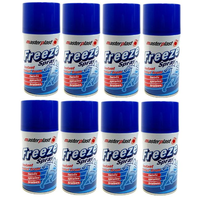 MASTER PLAST 150ML 8PACK FREEZE SPRAY INSTANT INJURY RELIEF SOOTHES TWIST SPRAINS MUSCLE PAIN