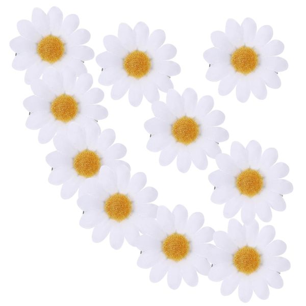 minkissy 12pcs Women Barrettes Bow Hair Clips Hairclips Daisy Claw Clips Mini Flower Clips for Hair Hair Sunflower Flowers Butterfly Clips Bridesmaid Flower Small White