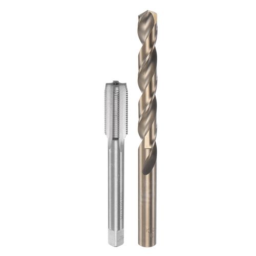uxcell Tap and Bit Set M11 x 1 H2 Straight Flute Machine Screw Milling Tap 10mm M35 Cobalt High Speed Steel (HSS-CO) Twist Drill Bit