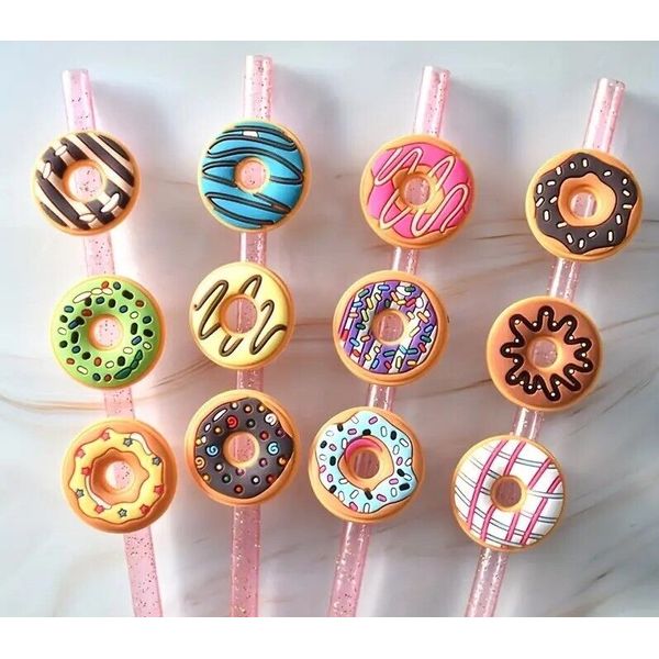$2.99 for ONE PC Cute Donut Straw Toppers