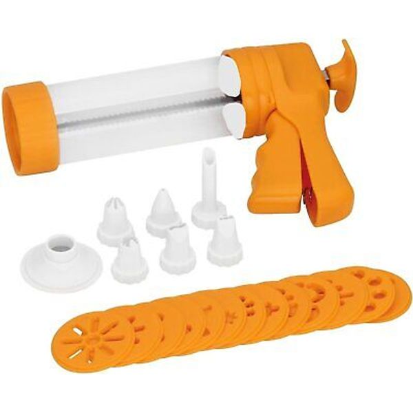 Baker's Secret Essentials 21-Piece Cookie Press, 12 Disk Shapes, 8 Icing...