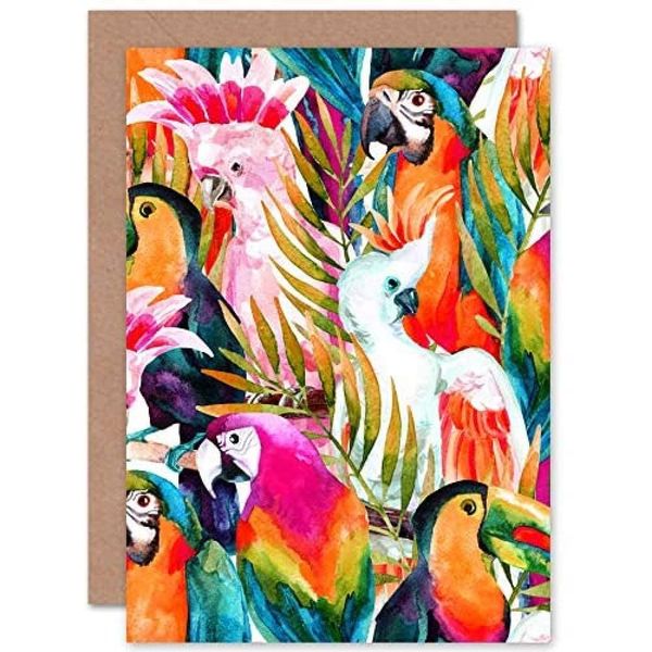 Wee Blue Coo Bird Pattern Painting Greeting Card With Envelope Inside Premium Quality