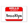 CafePress Hello My Name is Brooklyn Rectangle Sticker Rectangle Bumper Sticker Car Decal