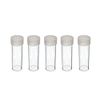 COIN STORAGE TUBES, round clear plastic w/ screw on tops for DIMES (Quantity of 5 tubes)
