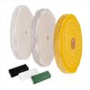 POWERTEC 6" Bench Grinder Buffing Wheel Kit w/ 3pcs Polishing Compound Set