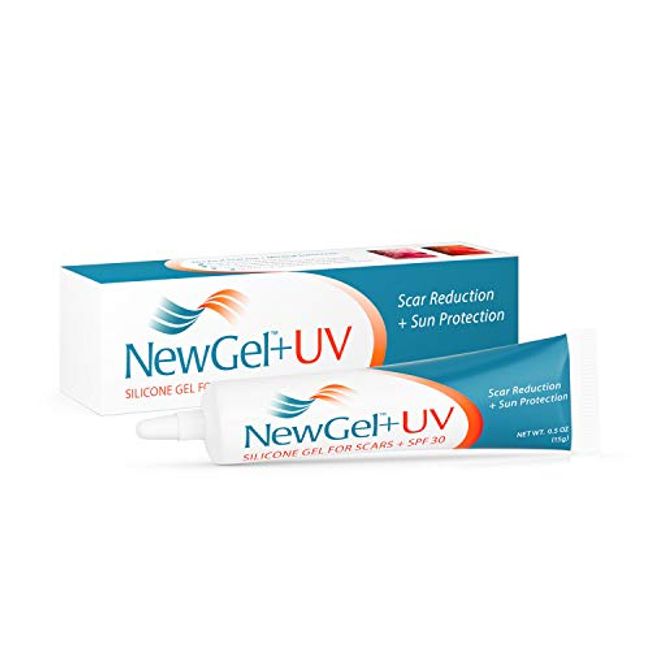 NewGel+E Advanced Silicone Scar Treatment Gel for OLD and NEW Scars w  Vitamin E, for Surgery, Injury, Keloids, Burns, and Facial Blemish Scars (1  oz)