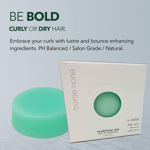 BOTTLE NONE | be BOLD Conditioner Bar for Curly Hair & Thick, Coarse Hair | Embrace Your Curls with Lustre and Bounce Enhancing Ingredients | PH Balanced/Salon Grade/Natural | 50+ Washes