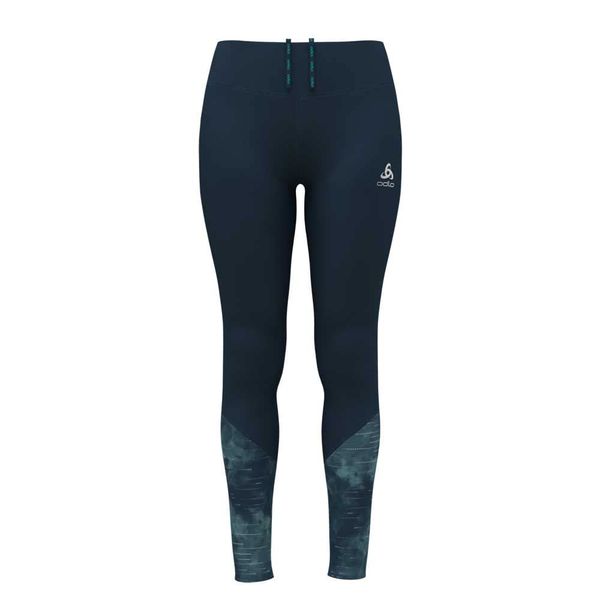 Odlo Damen Lauftight ESSENTIAL PRINT, blue wing teal, L