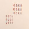 24PCS Sweet Girls Nail Tips Marble Texture Pattern Fake Nails For Taking Photos, Weddings, Coming-of-Age Ceremonies, Parties, After-Parties, Etc. False Nails