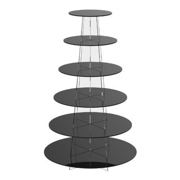 Cupcake Stand Round 6 Layer Black