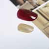 Yienate False Nails Red Round Head Gold Dust French Nails Fake Nails for Women and Girls 24Pcs (Red)