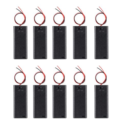 hrsyyl 10pcs 2X AAA Battery Holder 3V AAA Battery Holder with ON Off Switch 2X 1.5V Batteries Charger Holder Spring Clip Storage Box Cell Cable