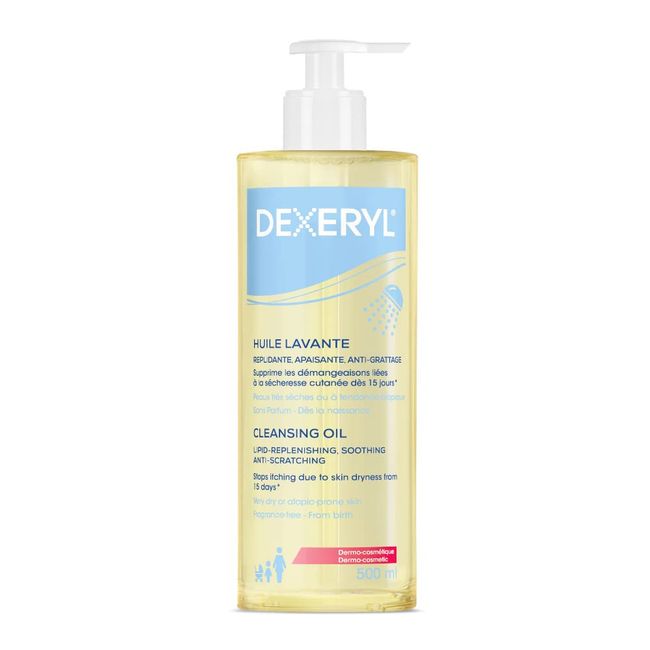 DEXERYL Cleansing Oil: for Daily Cleansing of Body and face, for Dry and Eczema Prone Skin, 1 x 500 ml