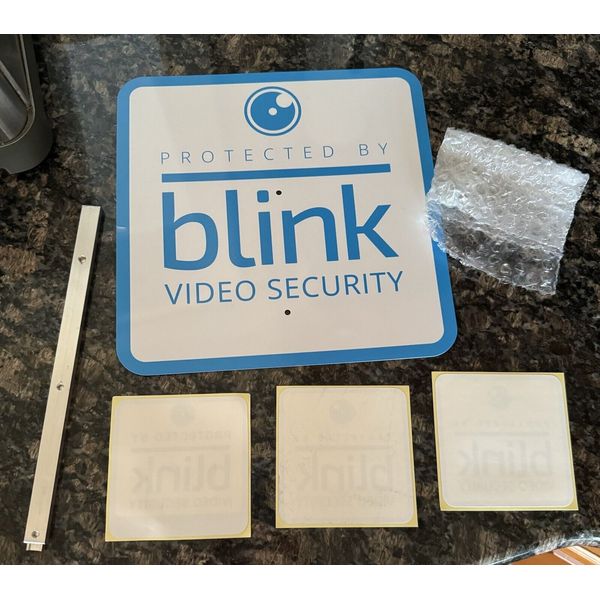 New Blink Security Yard Sign Aluminum Post 3 Stickers Alarm Camera Deterrant