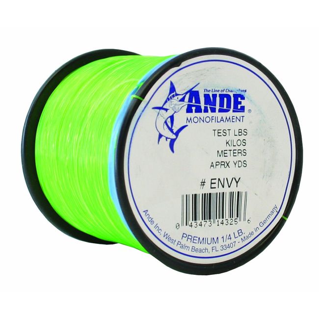 Ande Premium Monofilament Line with 80-Pound Test, Hi-Vis Green, 0.25-Pound Spool (150-Yard)