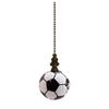 Soccer Ball Ceiling Fan Pull, 2.25"h with 12" Antiqued Brass Chain