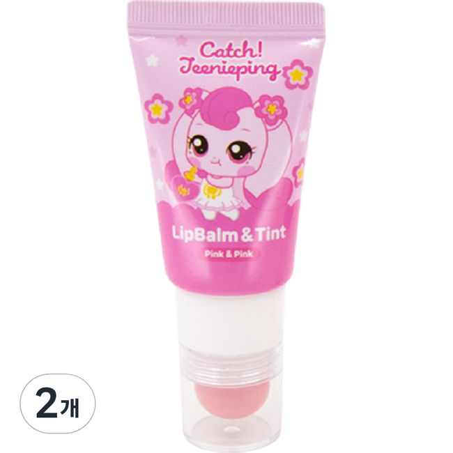 Charm Zone Catch! Tiny Ping 3 Ha Chu Ping Dual Lip Balm + Tint, 1EA, Pink