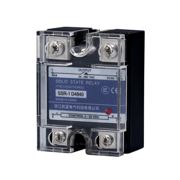 SMGDA Solid State Relay DC to AC Input 3-32VDC to Output 24-480VAC 40A Single Phase Plastic Cover
