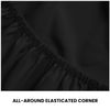 Super Soft King Size Fitted Sheets, Luxury Polyester 25 CM Deep Fitted Sheet, Easy Care & Warm Elasticated Corner Microfibre Bed Sheets, Black