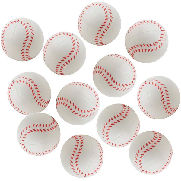 Drehdy 12 pcs Baseball Sports Themed 2.5-Inch Foam Squeeze Balls for Stress Relief, Relaxable Realistic Baseball Sport Balls