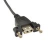 kenable USB 2.0 Panel Mount Female A Socket to A Plug Cable 0.15m 15cm [0.15 metres]