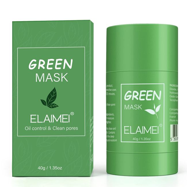 Green Tea Mask Stick Face Moisturizes Deep Cleansing Green Mask Stick, Improves Skin for All Skin Types Men Women