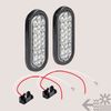 2pc Submersible 6" Oval White LED Boat Trailer Tail Light w/ Grommet & Plug DOT
