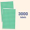 3,000 Pack, 10mm Round Dot Stickers Sticky Labels - Green