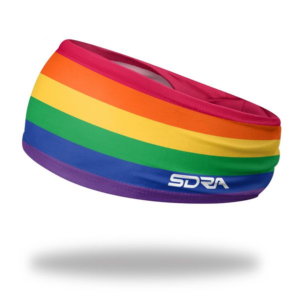 Suddora Rainbow Tapered Headband - for Workout, Sports, and Rainbow Pride Parade