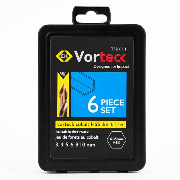 Vorteck Cobalt HSS Drill Bits Set, 6-pcs