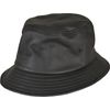 Flexfit Imitation Leather Bucket Hat, Black, One Size